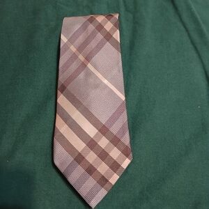 Burberry Plaid Silk Tie in Blues and Grays